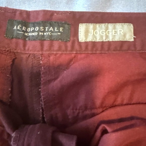 Aeropostale Burgundy Joggers with Elastic Cuffs - Picture 3 of 8